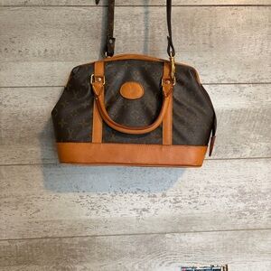Louis Vuitton Vintage Brown and Caramel Leather Monogram Handbag Purse